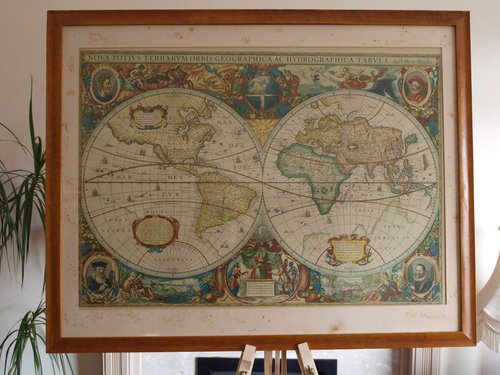 Framed world map print Framed world map print