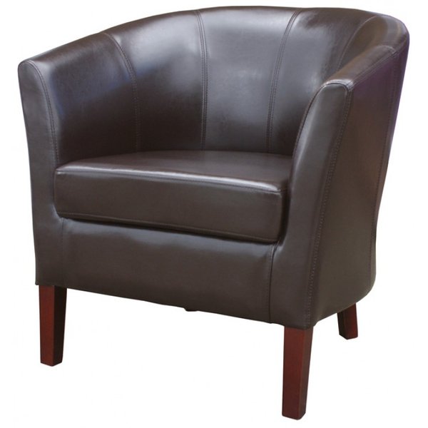New Brown Faux Leather Mayfair Commercial Tub Chairs
