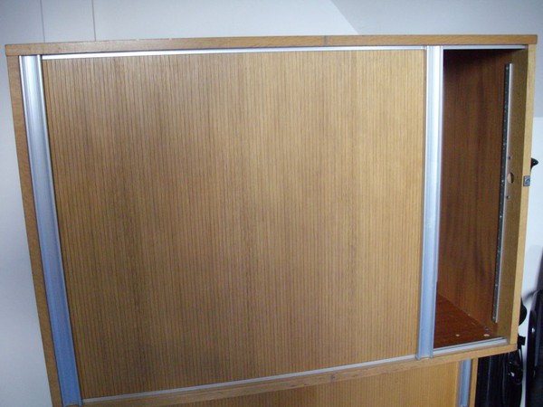 Tambour Front Light Oak Cabinets