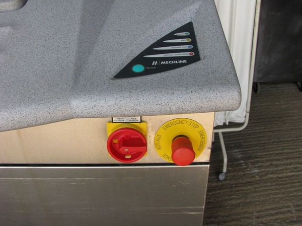 Waste food digester stop button