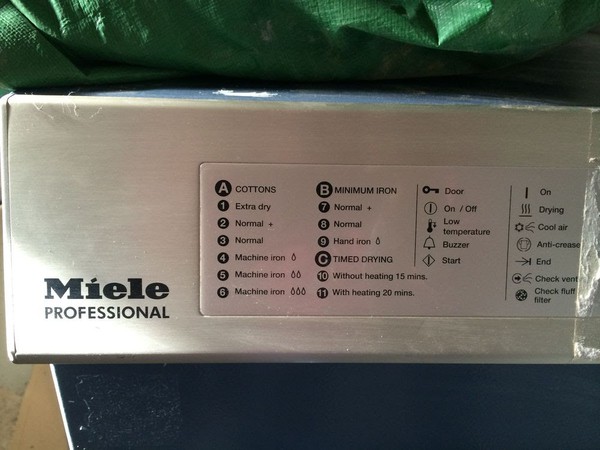 Miele T6185 Commercial Tumble Dryer settings