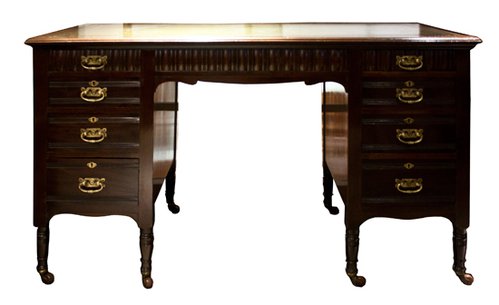 Mahogany Edwardian One Piece Kneehole Desk Mahogany Edwardian One Piece Kneehole Desk