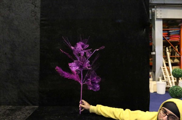 Purple silk flower stems