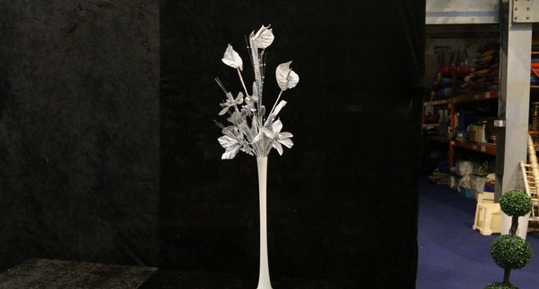 Silver silk flower stems