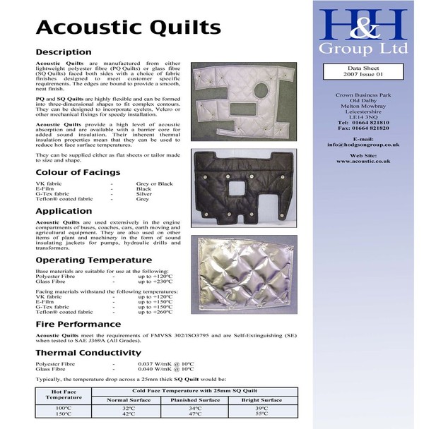 3.1m x 1.2m acoustic quilts info