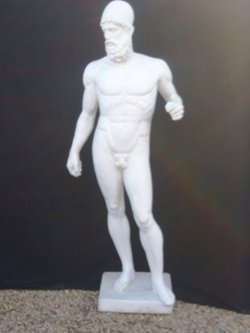 Life size male figure on square plinth