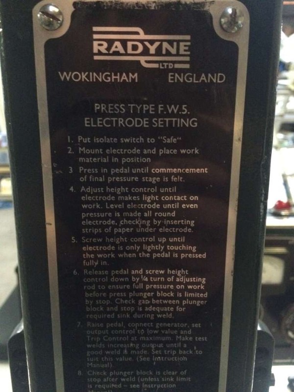 Radyne PVC Welding  Machine electrode setting
