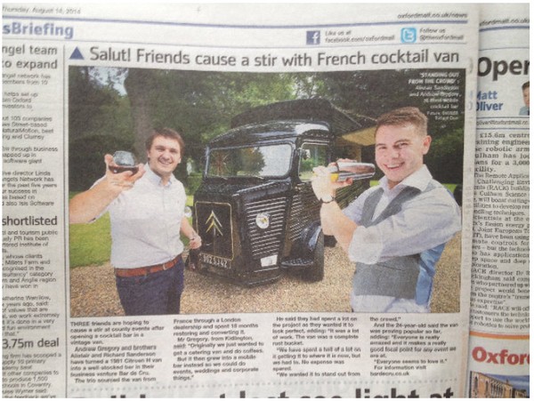 The Oxford Mail - Salut! Friends cause a stir with French cocktail van