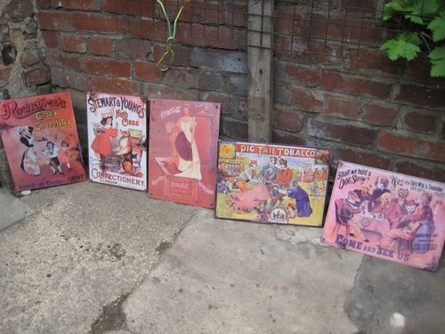 Vintage metal adverting signs Vintage metal adverting signs