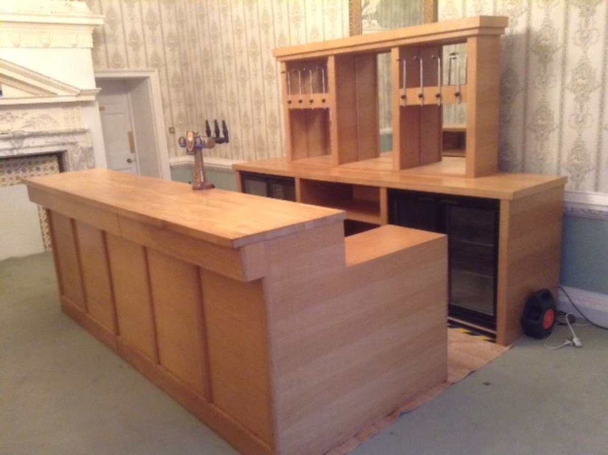 Secondhand Hotel Furniture | Lounge and Bar | Oak Mobile Bar Unit ...