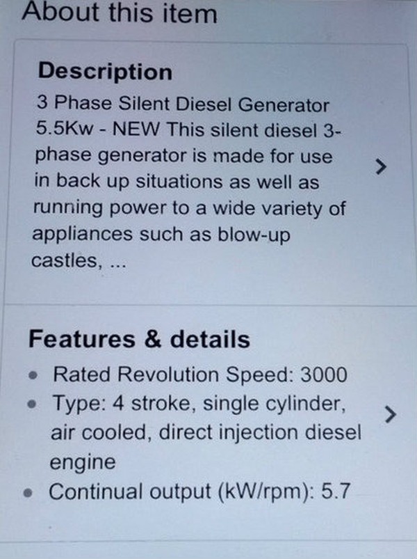 Silent Diesel Generator product info