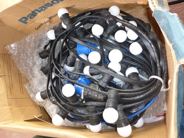 Commercial grade festoon cable lighting