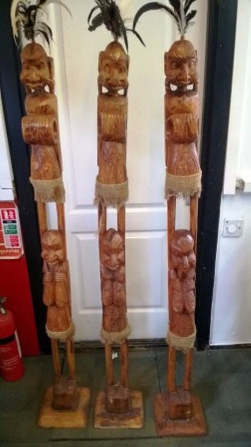 Set of 3 matching African Tribal Poles Set of 3 matching African Tribal Poles