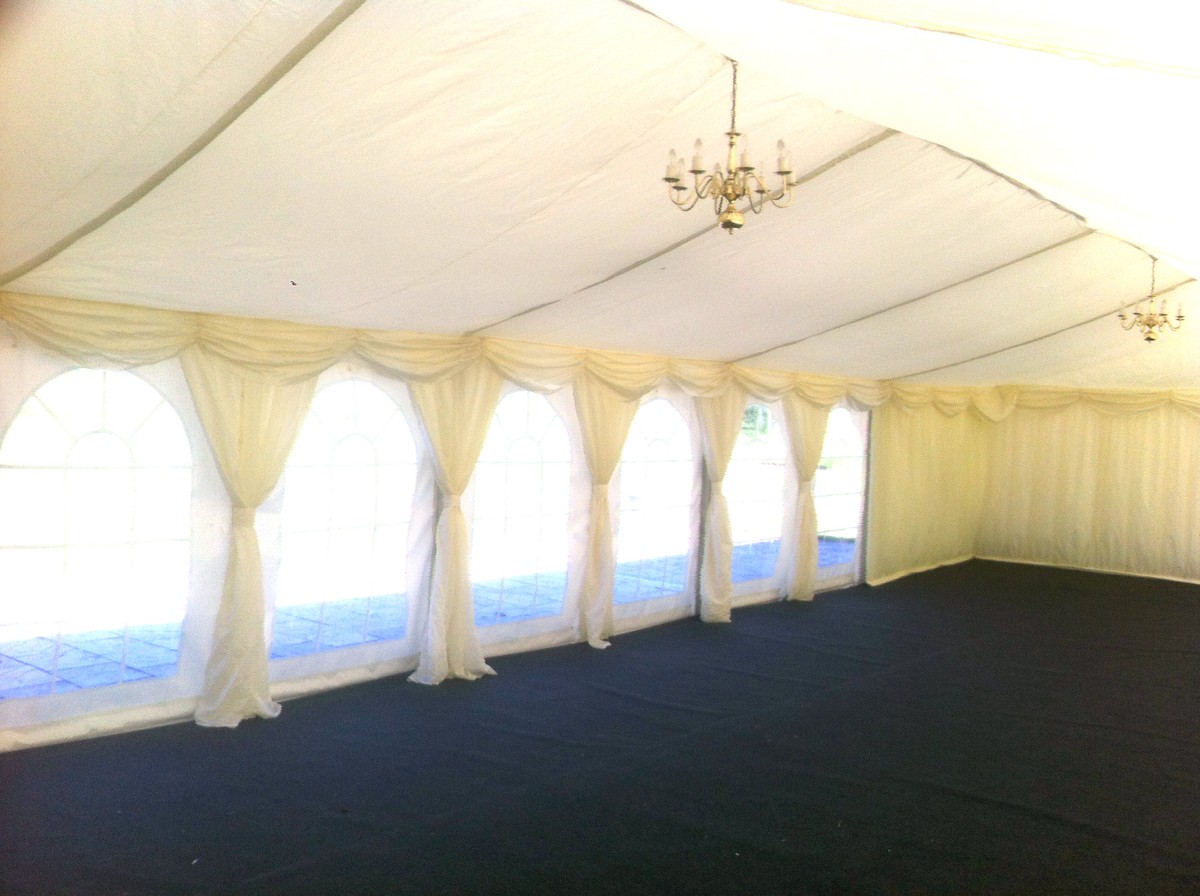 Curlew - SecondHand Marquees | Flat Marquee Linings | Ivory Flat Roof ...