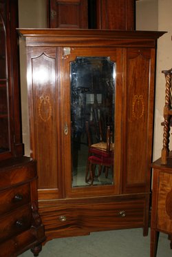 Victorian Mahogany Mirror Fronted Wardrobe