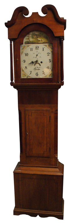 Longcased Victorian Grandfather Clock Painted Dial