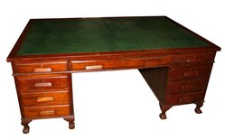 Leather Topped Mahogany Partners Desk
