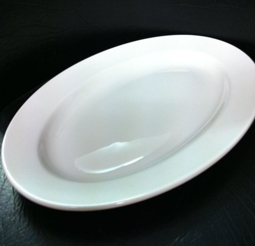 100x Dudson New Slight Seconds - Oval Plate Heavy Duty Hotelware 15" Wide Rim