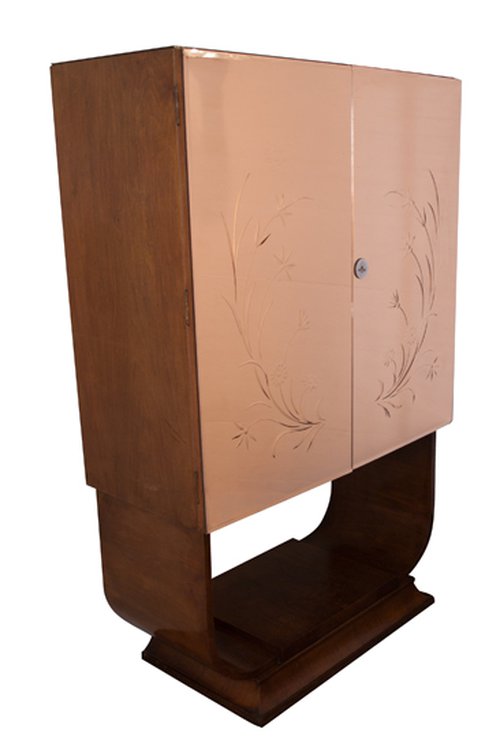 Walnut Art Deco Drinks Cupboard Walnut Art Deco Drinks Cupboard