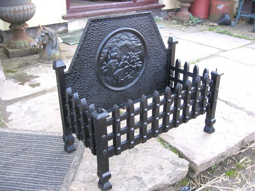 Ornate Cast Iron Fire Grate
