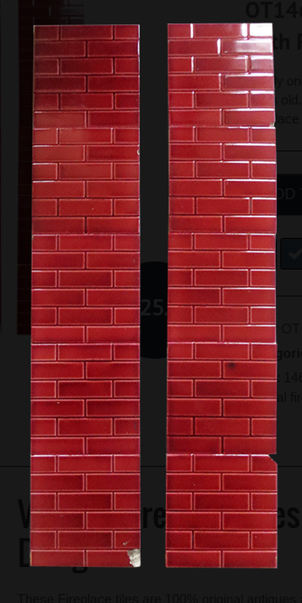 Vintage Fireplace Tiles With Red Brick Design