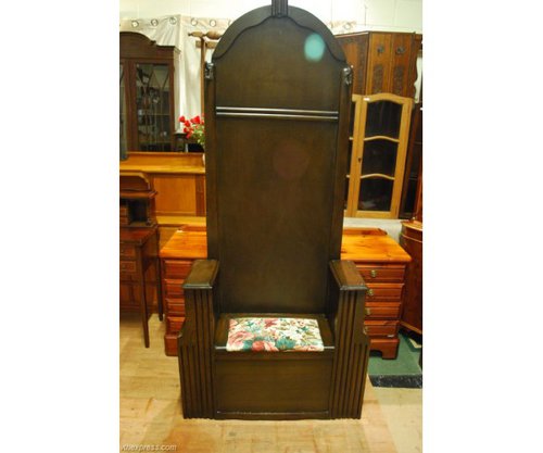 Dark Solid Oak Edwardian Antique Hall Stand or Coat Hat Rack Dark Solid Oak Edwardian Antique Hall Stand or Coat Hat Rack