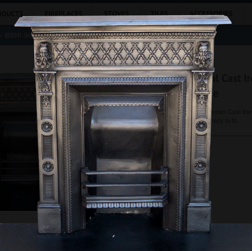 Original Cast Iron Late Victorian Bedroom Fireplace for sale Original Cast Iron Late Victorian Bedroom Fireplace for sale
