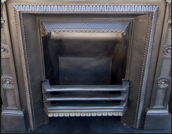 Original Cast Iron Late Victorian Bedroom Fireplace for sale