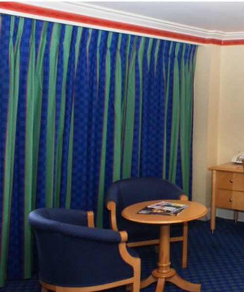40 pairs Blue And Green Black Outlined Contract Curtains 40 pairs Blue And Green Black Outlined Contract Curtains