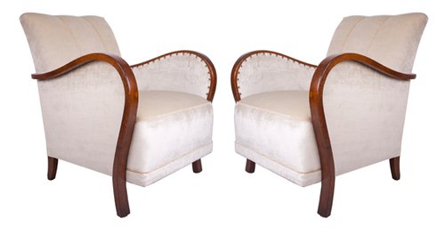 Pair of French 1940’s Armchairs Reupholstered Pair of French 1940’s Armchairs Reupholstered