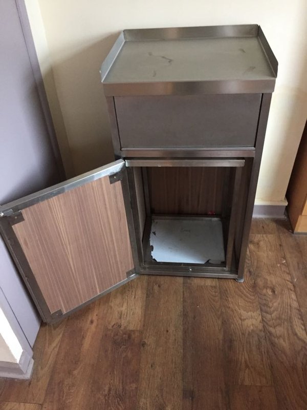Stainless Steel Waste Bin with Wooden Finish