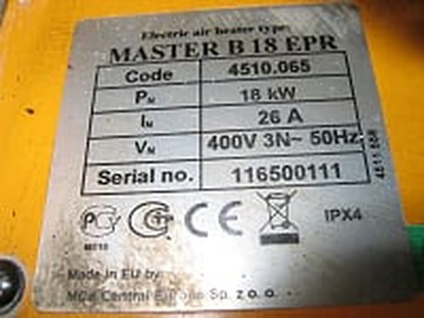 Master 3-Phase Industrial Heater spec