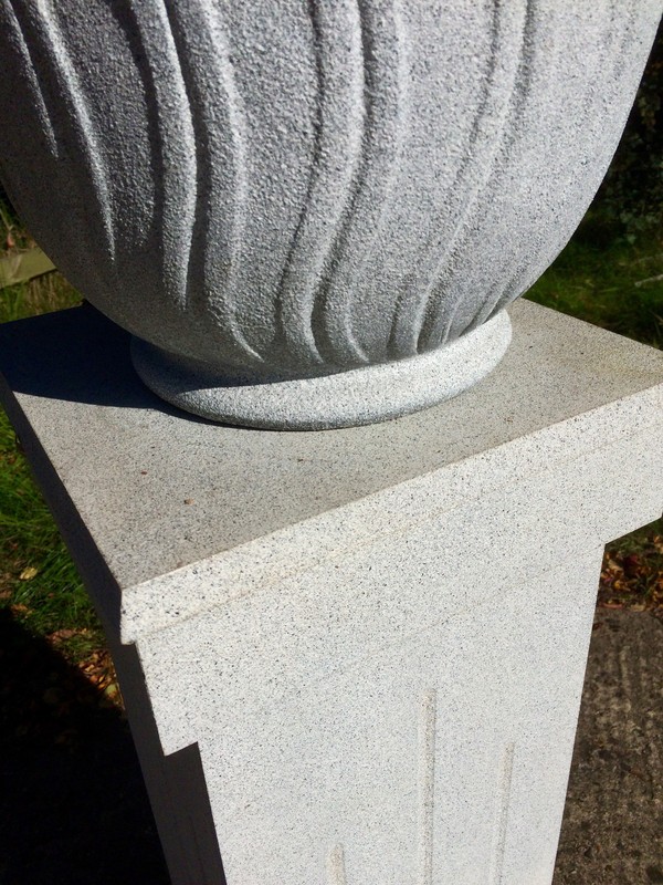 Stone Effect Urn on Pillar