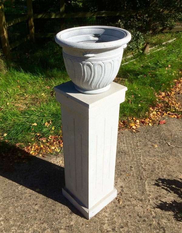 Stone Effect Urn on Pillar