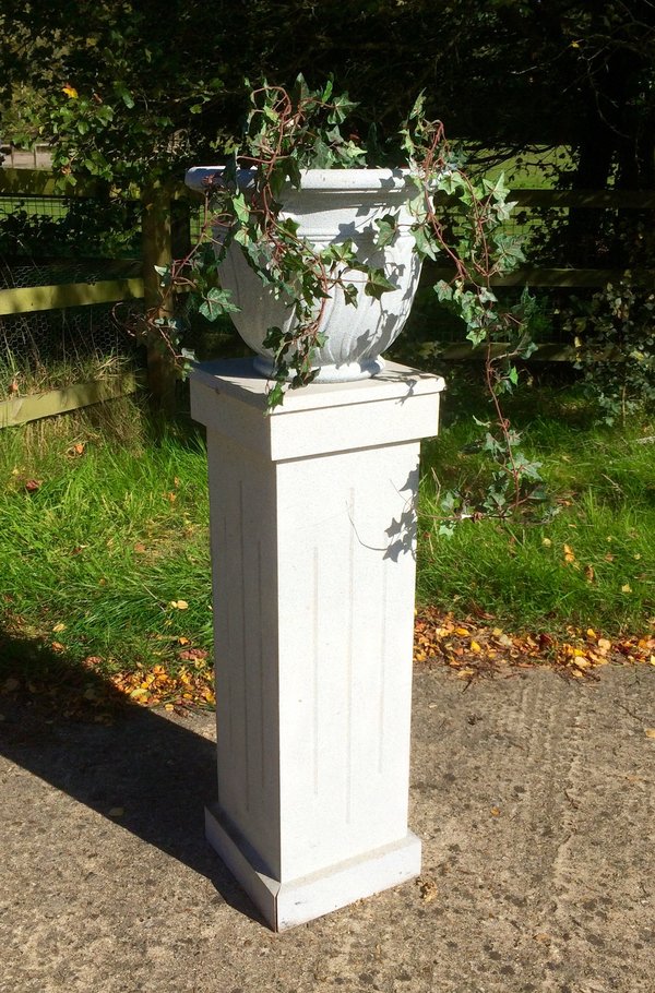 Stone Effect Urn on Pillar