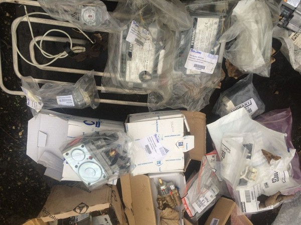 Boxed catering equipment parts