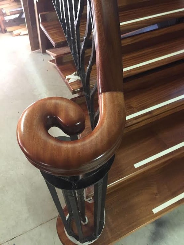 Mahogany handrail, detail