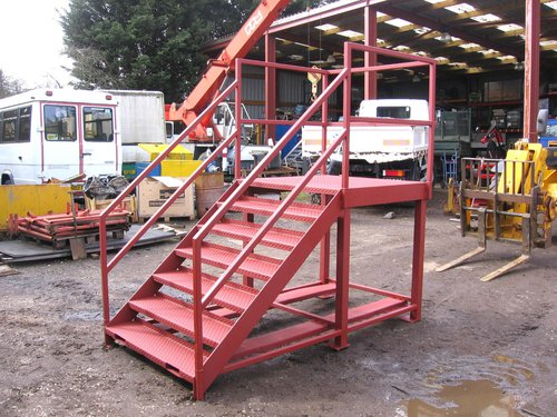 Industrial Steel Staircase with 4ft Square Landing