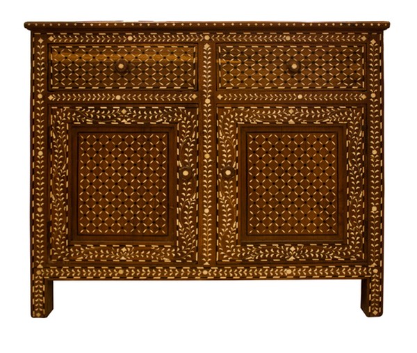 1920’s Bone Inlay Sideboard with Drawers from Gujarat