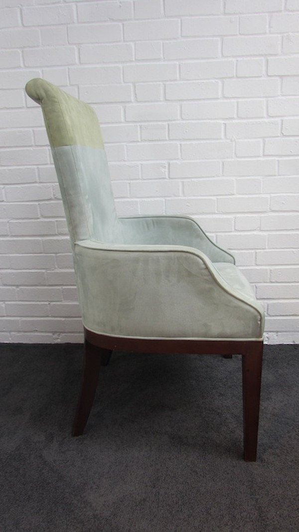 Secondhand Hotel Furniture | Bedroom Chairs | 3x Two Tone Suede Green Chairs (CODE CH491) - Sussex