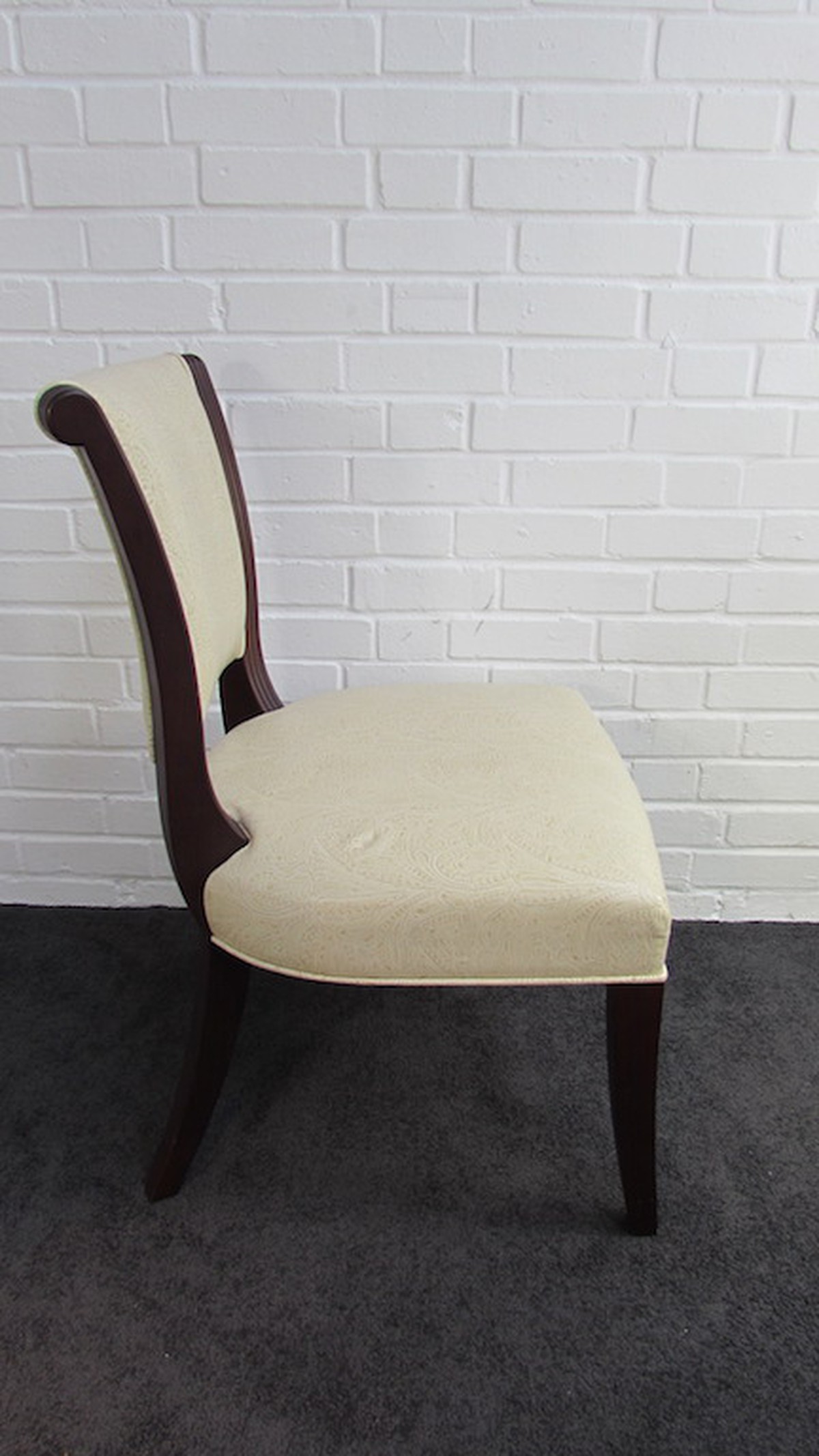 Secondhand Chairs and Tables Restaurant Chairs 4x Cream Floral Dining Leather Chairs (CODE