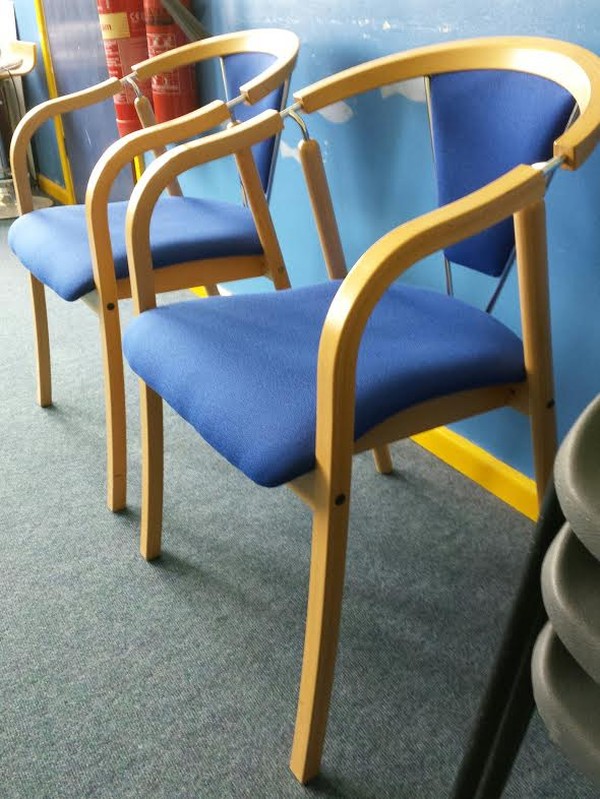 Bentwood reception chairs in blue