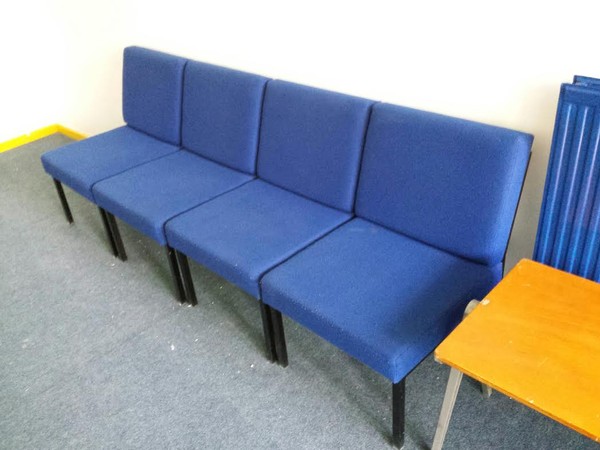 Blue waiting room chairs