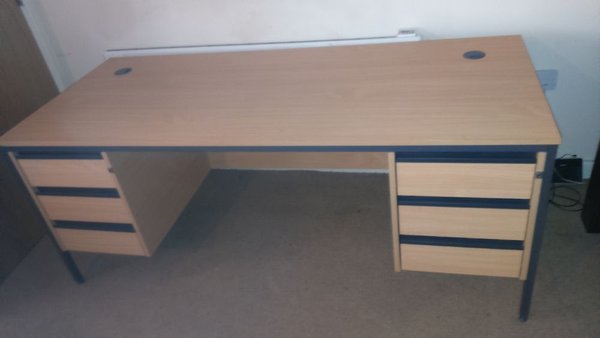 Beech Laminate Reception Style/Computer Desk