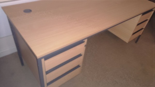 Beech Laminate Reception Style/Computer Desk