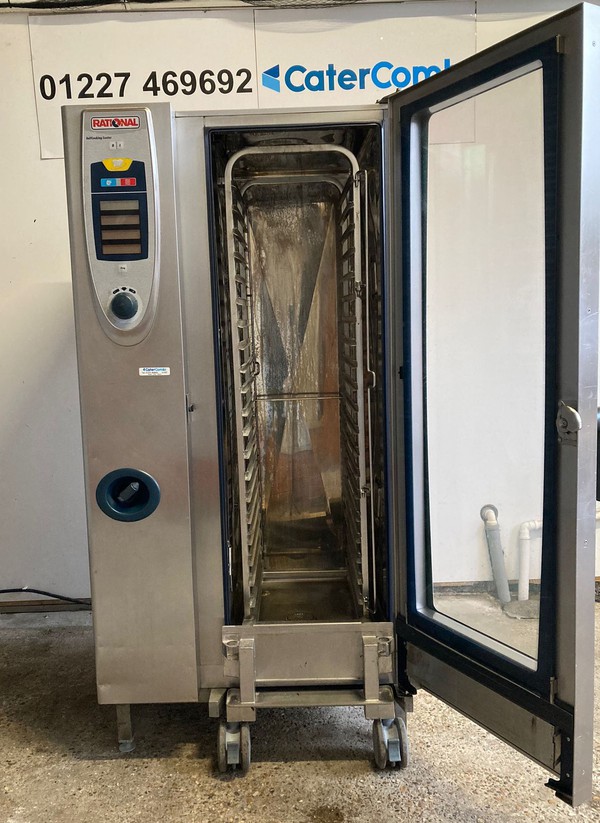 Rational SCC 20 Grid Combi Steam Oven with Roll in Trolley for sale