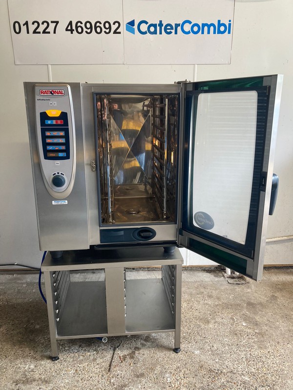 Rational SCC 101 10 Grid Gas Combi Oven + Stand for sale