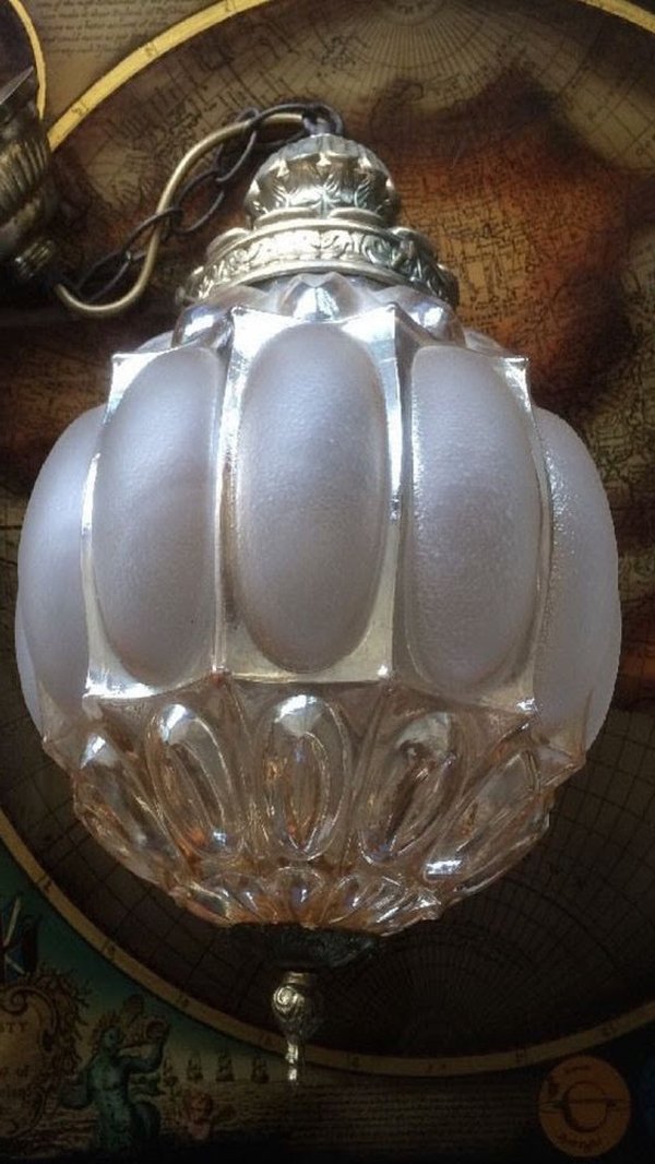 Vintage Antique Style Glass & Brass Ceiling Light