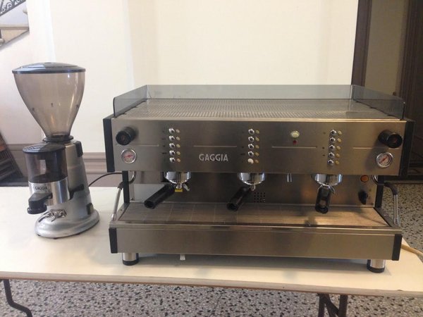 Gaggia 3 group automatic espresso machine and grinder