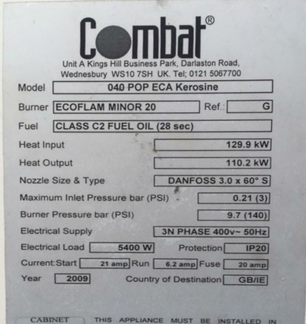 Combat 040 POP ECA Kerosene Heater